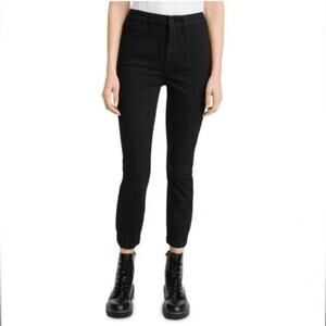 7 for all Mankind Jen7 High Waist Ankle Black Skinny Jeans